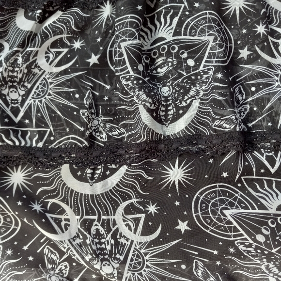 Killstar New Moon layered goth witchy skirt w/corset lacing waist band! SOLD! - Picture 6 of 11